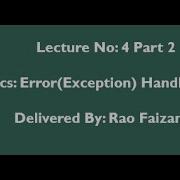 Visual Basic Tutorial Error Exception Handling With Examples Lecture 4 Part 2