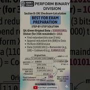 Binary Division Step By Step Long Division In Binary With Full Example Final Codeword Remainder
