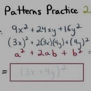 Factoring Patterns Practice 2 Visualizing Algebra