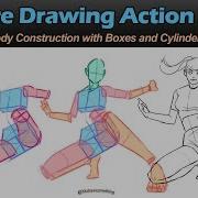 Figure Drawing Action Pose Body Construction With Boxes And Cylinders