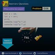 006 JavaScript Interview Questions Increment Operators Techsimple