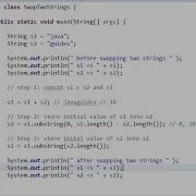 Java Program To Swap Two Strings Without Using Third Variable