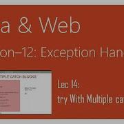 Exception Handling In Java 14 Try With Multiple Catch Blocks In Java