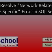 SQL Server Network Related Error SQL Server Connections