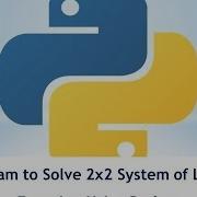 Program To Solve System Of Equation With Python