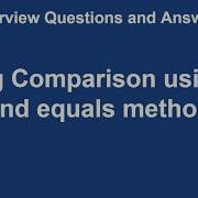 String Comparison In Java