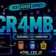 Text Scramble Effect With Pure CSS JS Mind Blowing Hover Animation