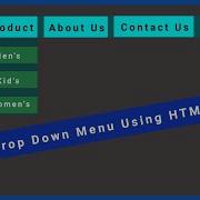 How To Create Drop Down Menu By Using HTML CSS