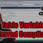 SQL Undercover TV Table Variable Deferred Compilation