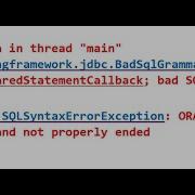 How To Resolve BadSqlGrammarException Or SQLSyntaxErrorException ORA SQL Command Not Properly Ended