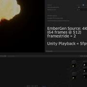 Unity Motion Vector Blended Explosion EmberGen