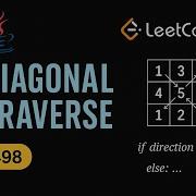 LeetCode 498 Diagonal Traverse Java Solution Matrix Traversal