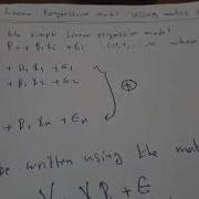375 Simple Linear Regression Model Using Matrix Notation Lec 9