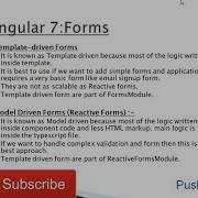 Angular 7 Tutorial Video 25 Model Driven Forms And Template Driven Forms
