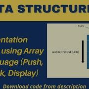Stack Implementation Program Using Array In C Language Push Pop Peek Operations