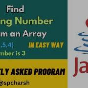 Find Missing Number In An Array In Java Easy Solution For Coding Interviews Spcharsh Java 2024