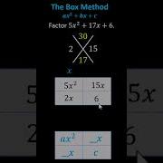 Using The Box Method To Factor Trinomials Form Ax 2 Bx C Maths Factoring