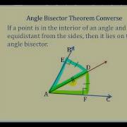 Proof The Angle Bisector Theorem Converse