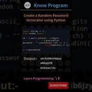 Create A Random Password Generator Using Python Shorts Python Knowprogram