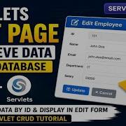 Servlets Edit Page Retrieve Data From Database Java Servlet CRUD Application