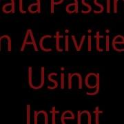 Data Sharing Between Activites