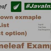 Dropdown Example With List Select Option Thymeleaf Examples Java Inspires