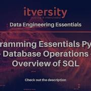 Programming Essentials Python Database Operations Overview Of SQL