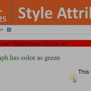 HTML Tutorial 25 Style Attribute In HTML