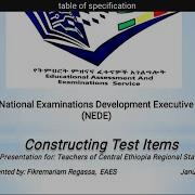 Table Of Specification