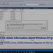 Fix Could Not Obtain Information About Error 15404 Database Diagrams On SQL Server 2019
