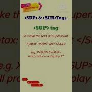 Sup And Sub Tags In HTML Superscript Subscript Html Html5 Html5tutorial Htmlcss Programming