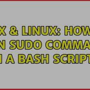 Unix Linux How To Run Sudo Command In A Bash Script