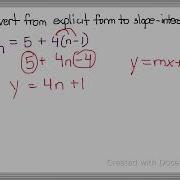 Convert Explicit Formula To Slope Intercept Form