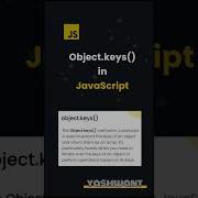 Understanding JavaScript Object Keys Method With Examples JavaScript Coding Programming WebDev
