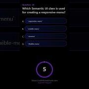 Which Semantic UI Class Is Used For Creating A Responsive Menu