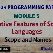 KTU CS403 PROGRAMMING PARADIGMS Innovative Features Of Scripting Languages Scope And Names BTech
