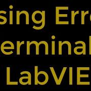 Using Error Terminals LabVIEW