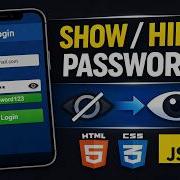 Responsive Login Form With Show Hide Password Using HTML CSS JavaScript Step By Step Tutorial