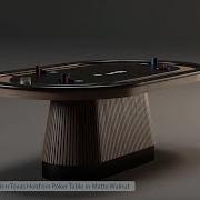 RAM Game Room Prohibition Texas Hold Em Poker Table In Matte Walnut At Home Bars USA