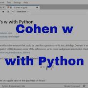 Python Cohen S W