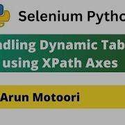 Handling Dynamic Tables Using XPath Axes In Selenium Python Selenium Python