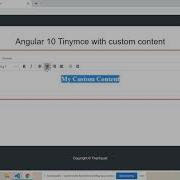 Angular 10 Tinymce With Dynamic Data