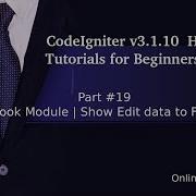 Learn CodeIgniter V3 1 10 HMVC Tutorials For Beginner 19 Book Module Show Edit Data To Form