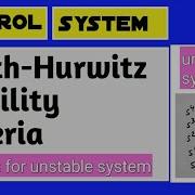 Routh Hurwitz Unstable System