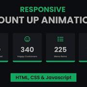 Responsive Number Counting Animation HTML CSS Javascript