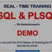 Session 1 SQL PLSQL Real Time Training Introduction Demo 15 07 22