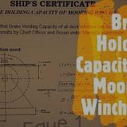 Merchant Navy Life Brake Holding Capacity Test Of Mooring Winch