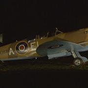 WW2 Spitfire At Night Merlin Engine Exhaust Glow