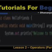 Lesson 2 Java Operators Part 1 Java Tutorials For Beginners