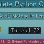Sort Method In Python Hindi Tutorial 72